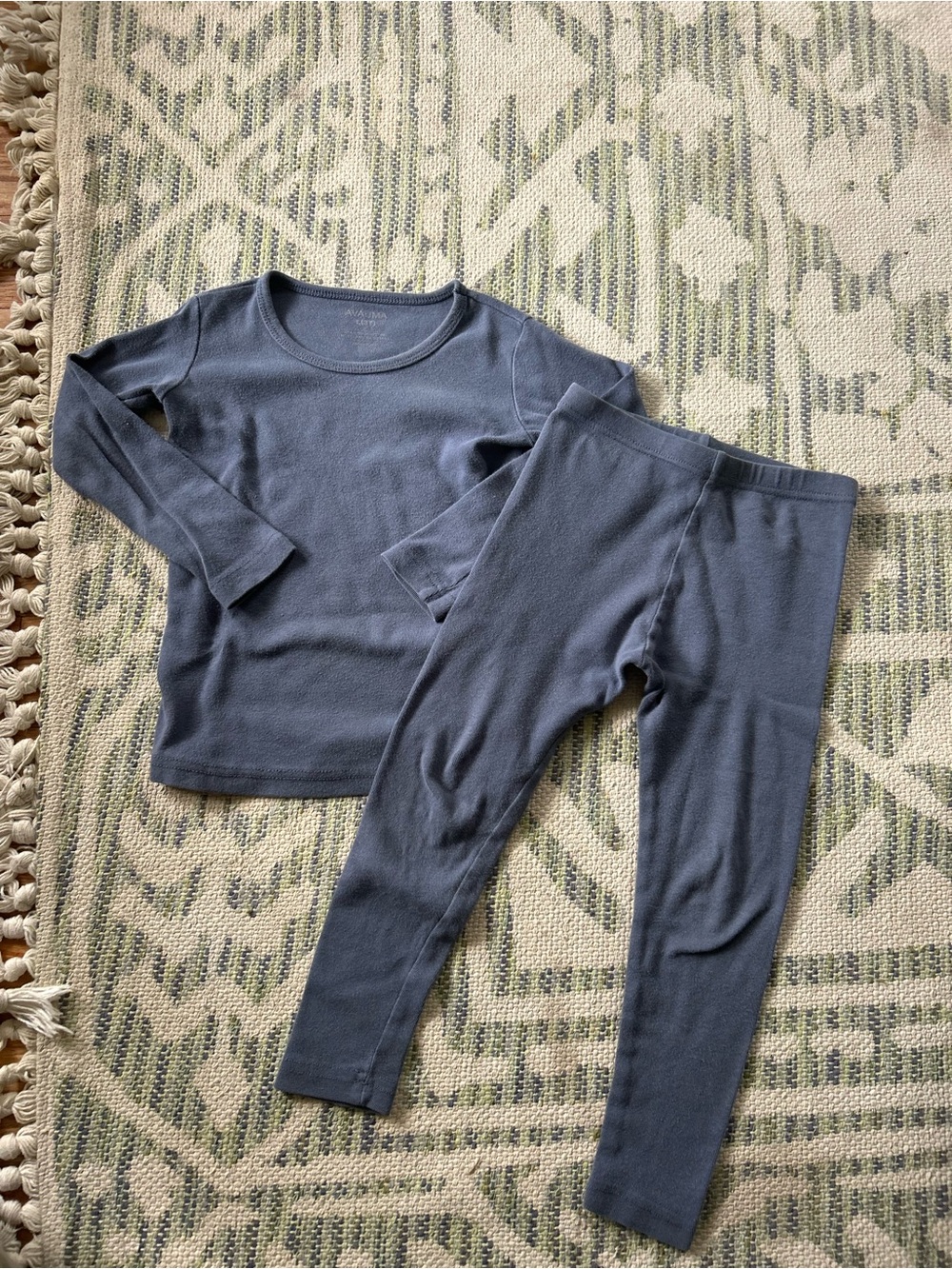 Kids Thermal Pajama Set - Slate Blue